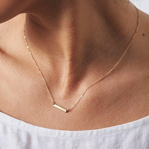 ⚜️𝟯𝟬%𝗢𝗙𝗙 𝗯𝘂𝗻𝗱𝗹𝗲𝘀 𝟯+⚜️ NEW Short Bar Classic Stainless Steel Necklace - Picture 7 of 12